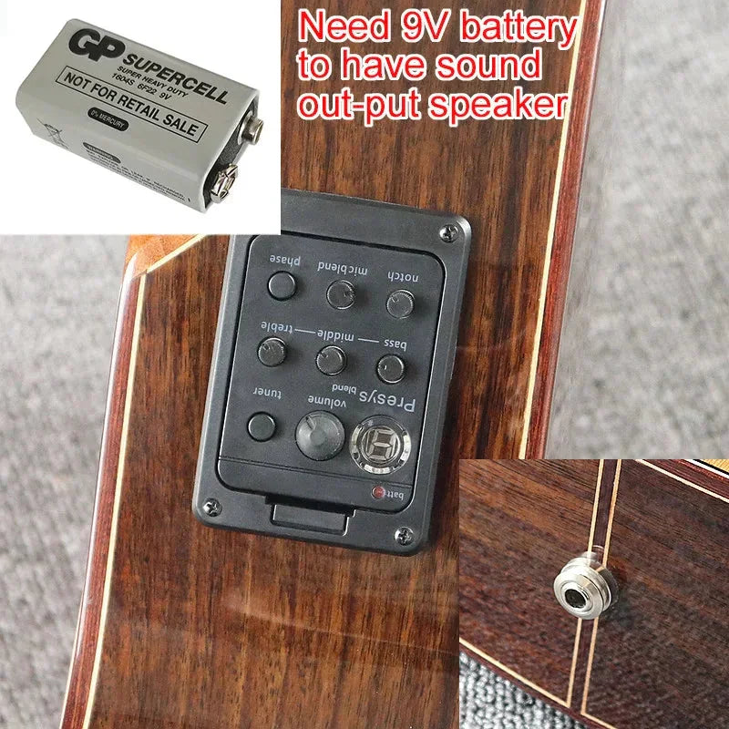 40" Electric Acoustic Guitar for beginners & advanced Hero guitars