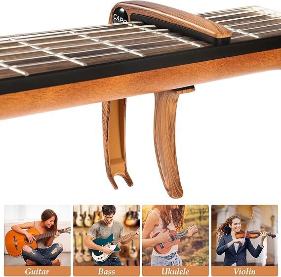 Black wood Guitar Capo for electric guitars - Hero guitar deals