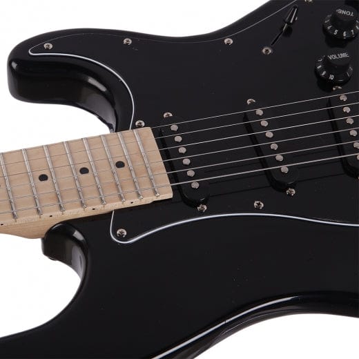 Glarry GST Electric Guitar w/20W Amplifier black pickguard