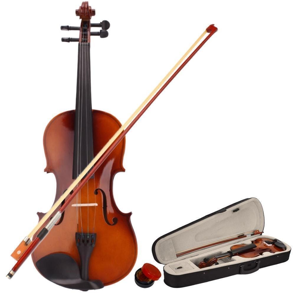 New 4/4 Violin Full Size Case Bow Rosin Natural