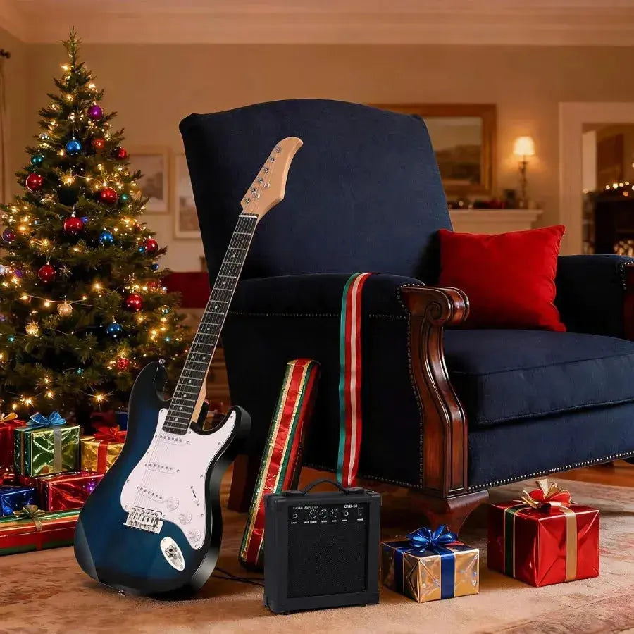 39" Electric Guitar Beginner Kit - Full Size Stratocaster Style Guitar with 10W Amp, Case & Accessories Hero guitars - Unleash your inner rock star