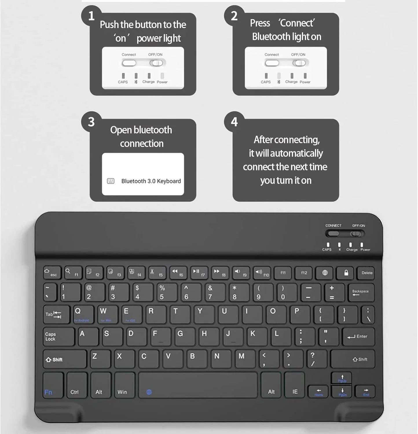 Wireless Mechanical Keyboard for TV, Phones & Tablet usage