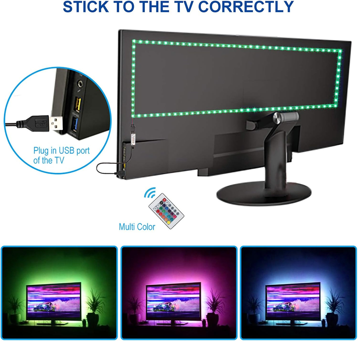 5050 RGB Diode Strip lights  easy plug in