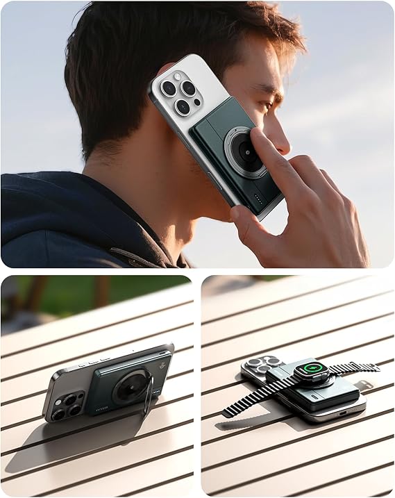 30W Fast Charging Power Bank with 360° Ring Stand – Magnetic MagSafe Charger for iPhone 14 Pro Max, Qi2 Wireless Portable Battery Hero guitars - Your Destination for Epic Guitar Sounds