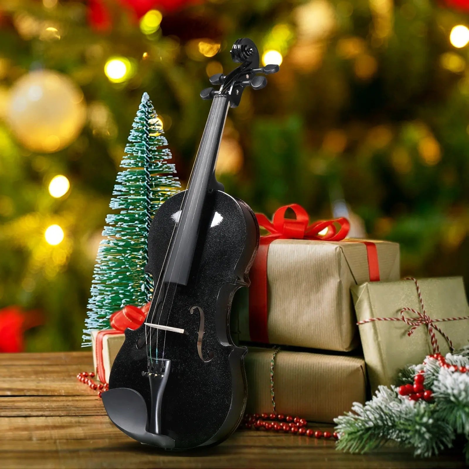 Black glarry 4/4 Violin bow rosin & bag Hero guitar deals