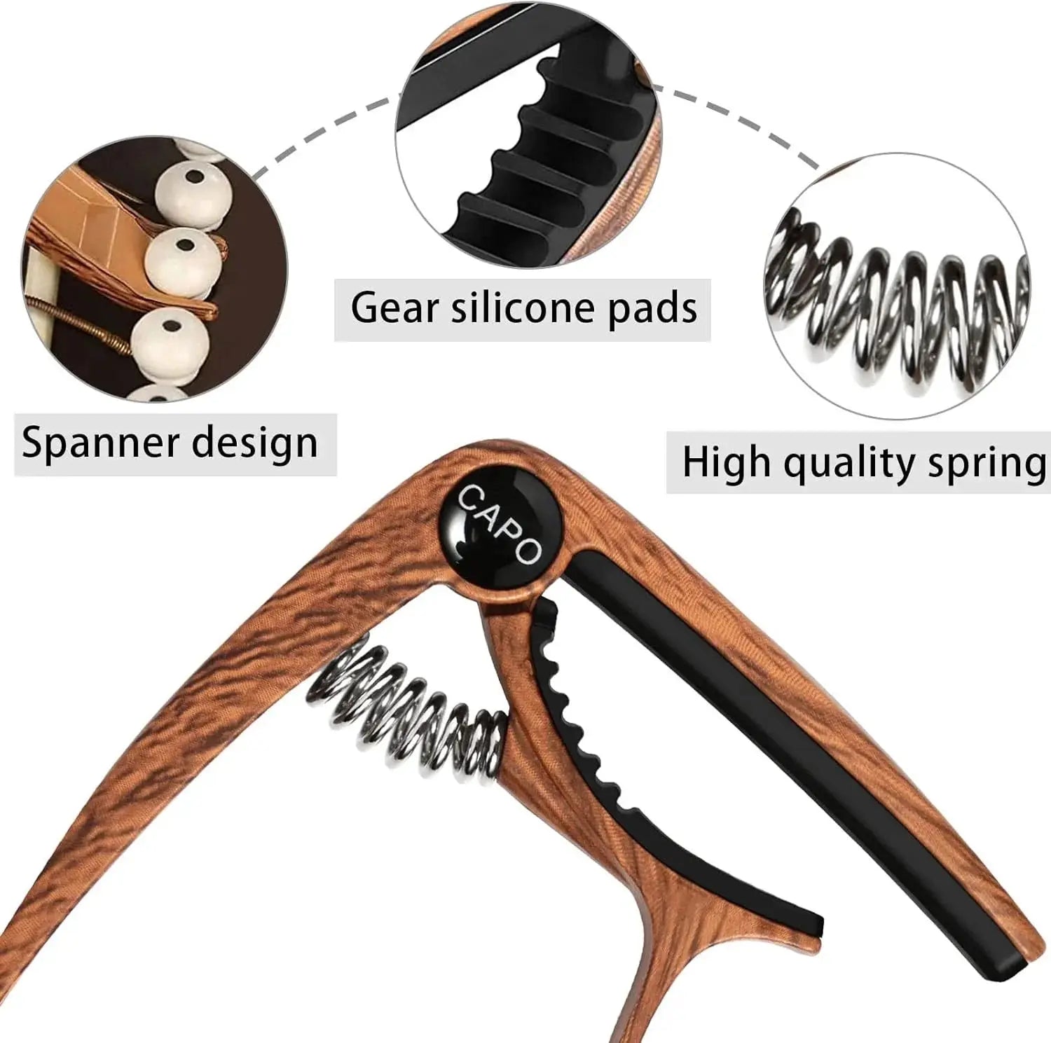 Black wooden Capo for electric guitars Hero guitars