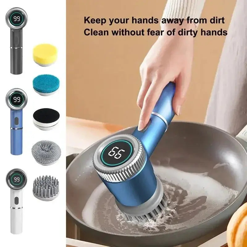 Electric Pot Brush Charging Cleaning Dishwashing Brush Multi-functional Handheld Wireless Charging Pot Brush Kitchen Magic