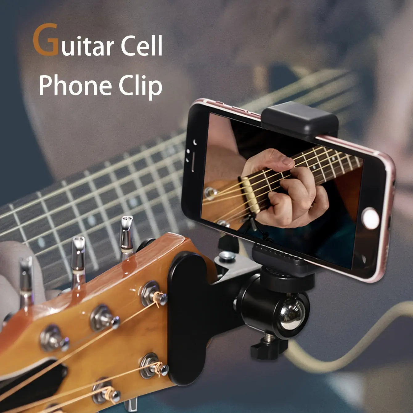 Musical Instrument Wood Guitar Selfie Mobile Phone Bracket Special Clip Bracket for Live Broadcast of Ukulele Piano Bracket, Video Shooting Bracket