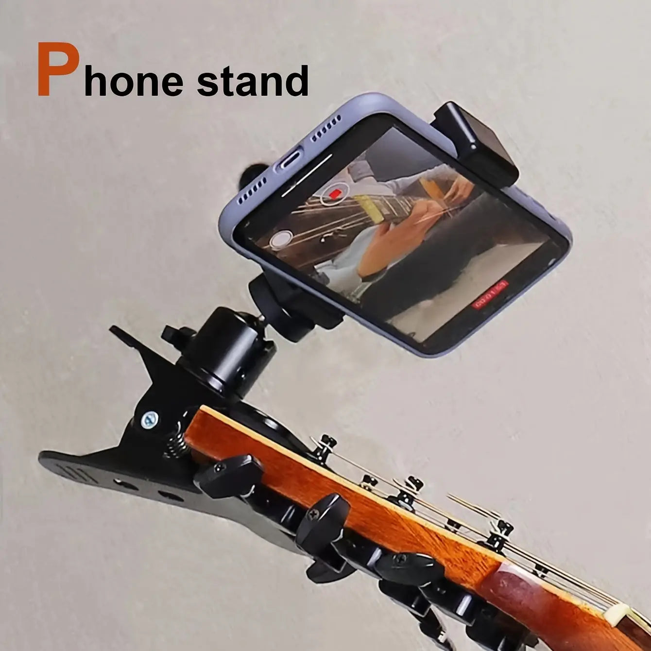 Musical Instrument Wood Guitar Selfie Mobile Phone Bracket Special Clip Bracket for Live Broadcast of Ukulele Piano Bracket, Video Shooting Bracket