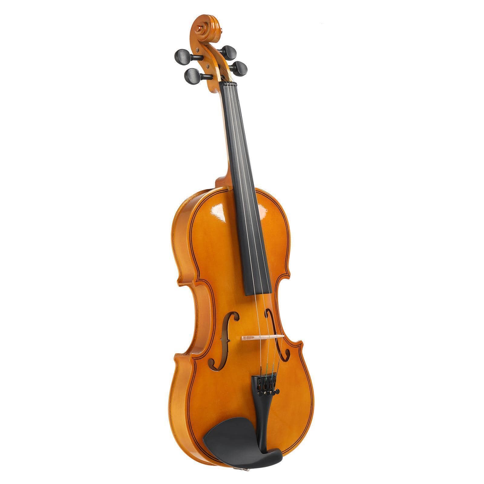 New 4/4 Acoustic Violin Full Size Case Bow Rosin Natural 